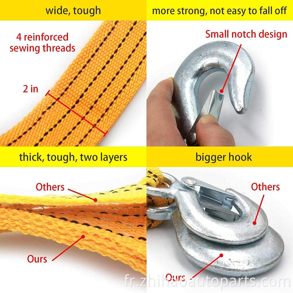 Heavy Duty Tow Strap with Safety Hooks
